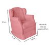 Poltrona Decorativa Amamentação Balanço e Puff Suede Aquila Cor:rosê - 3