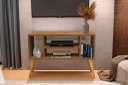 Ver imagem 1 de Rack / Bancada Mi Modelo Retrô com Nichos Cor Nature Ja