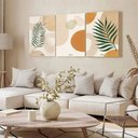Ver imagem 3 de Kit 3 Quadro Decorativo Arte Moderna Luxo Sala Boho Abstrato Qualidade Premium 40x28cm