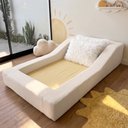Ver imagem 2 de Cama Infantil Montessoriana a Vácuo Solteiro Colchão Brinde Bouclê Bege Vimont Moveis