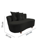 Ver mais imagens de Namoradeira Sofá Feijão Suria 150cm Orgânica Suede Preto