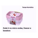 Ver imagem 3 de Conjunto 4 Potes Rosa Plástico Sanremo 280ml