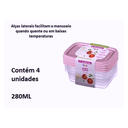 Ver imagem 2 de Conjunto 4 Potes Rosa Plástico Sanremo 280ml