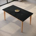 Ver imagem 3 de Mesa de Jantar em Madeira Maciça Kappesberg Canela/preto Fosco 160cm