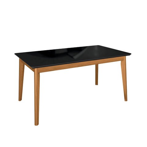 Mesa de Jantar em Madeira Maciça Kappesberg Canela/preto Fosco 160cm