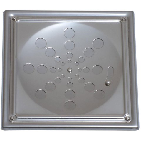 Ralo Grelha Inox Quadrada 10cm Polida Com Caixilho Com Fecho - ESTILMAX
