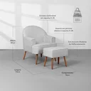 Ver imagem 7 de Kit Quarto Infantil Theo com Pés Retrô Natural - Berço + Cômoda 6 Gavetas + Guarda-Roupa 2 Portas +