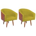 Ver imagem 2 de Kit 2 Poltronas Jade Decorativa Moderna Sala de Estar Quarto Escritório Conforto Pés Palito Corano N