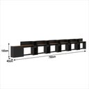 Ver mais imagens de Conjunto de Escritório Smart 5 Livreiro 1 Buffet e 6 Mesas 90cm - Preto e Cedro
