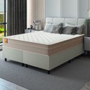 Ver imagem 2 de Cama Box Casal Queen Colchão Molas Qatar 158x198x60cm Bege/branco Inducol