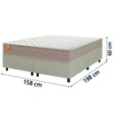 Ver imagem 4 de Cama Box Casal Queen Colchão Molas Qatar 158x198x60cm Bege/branco Inducol