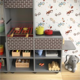 Cozinha Churrasqueira Infantil Mini Chefe com Fogão e Led Cinza Ofertamo - 6
