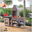 Ver imagem 2 de Cozinha Churrasqueira Infantil Mini Chefe com Fogão e Led Cinza Ofertamo