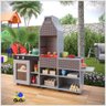 Cozinha Churrasqueira Infantil Mini Chefe com Fogão e Led Cinza Ofertamo - 2