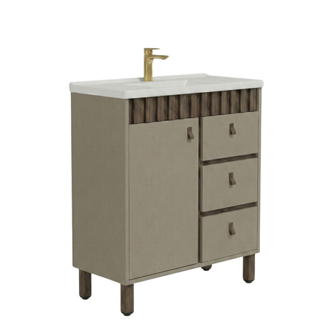 Gabinete e Cuba de Banheiro Cecilia com Pé 60cm