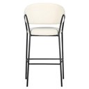 Ver imagem 4 de Banqueta Alta Mara Rivatti 107,50 Cm (altura) Estofado em Bouclé Off White e Base em Aço Preto