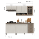 Ver imagem 5 de Armário de Cozinha Modulada Compacta Fidelitá Paris 4 Peças 190cm 9 Portas 3 Gavetas com Tampo