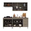 Ver imagem 3 de Armário de Cozinha Modulada Compacta Fidelitá Paris 4 Peças 190cm 9 Portas 3 Gavetas com Tampo