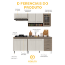 Ver imagem 7 de Armário de Cozinha Modulada Compacta Fidelitá Paris 4 Peças 190cm 9 Portas 3 Gavetas com Tampo
