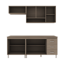 Ver imagem 4 de Armário de Cozinha Modulada Compacta Fidelitá Paris 4 Peças 190cm 9 Portas 3 Gavetas com Tampo