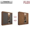 Ver imagem 5 de Guarda-roupa Casal Portugal 2 Portas de Correr com Espelho 3 Gavetas Flex Cinamomo/chumbo - Panorama