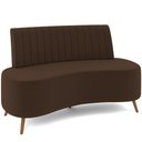 Ver imagem 1 de Sofá Chaise Living 2 Lugares 135cm para Sala Cayman K01 Veludo Marrom