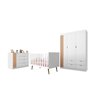 Quarto de Bebê Completo 3 Peças com Berço, Guarda-Roupa e Cômoda 100% MDF Ayla Branco - 2