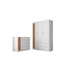 Quarto de Bebê Completo 3 Peças com Berço, Guarda-Roupa e Cômoda 100% MDF Ayla Branco - 13