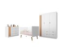 Ver imagem 2 de Quarto de Bebê Completo 3 Peças com Berço, Guarda-Roupa e Cômoda 100% MDF Ayla Branco