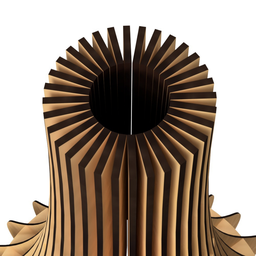 Abajur Grande de Chão CAPADÓCIA MDF Luminária -:Marrom/90x40cm - 4
