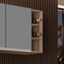 Ver imagem 6 de Armário Aéreo Nevada com Nicho 180cm 4 Portas Castanho/Cinza - Lumil Lumil Móveis