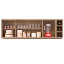 Armário Aéreo Nevada com Nicho 180cm 4 Portas Castanho/Cinza - Lumil Lumil Móveis - 3