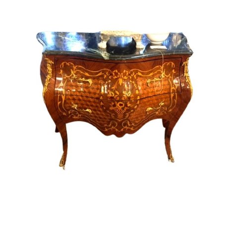 Bombê Cômoda Marchetaria Fina Florais em Detalhes Formosa