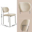 Ver imagem 3 de Conjunto com 2 Cadeiras Metal Marchezine Moderna Mobilia Linho Off White Prata
