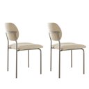 Ver imagem 2 de Conjunto com 2 Cadeiras Metal Marchezine Moderna Mobilia Linho Off White Prata