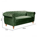 Ver imagem 3 de Sofá Nobreza 3 Lugares Fixo 203cm Verde Veludo Bella Decor Clássico
