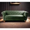 Ver imagem 5 de Sofá Nobreza 3 Lugares Fixo 203cm Verde Veludo Bella Decor Clássico