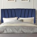 Ver imagem 1 de Cabeceira Estofada Luxo Bélgica Casal MDF-MDP Suede Azul Marinho Gat Magazine 140cm