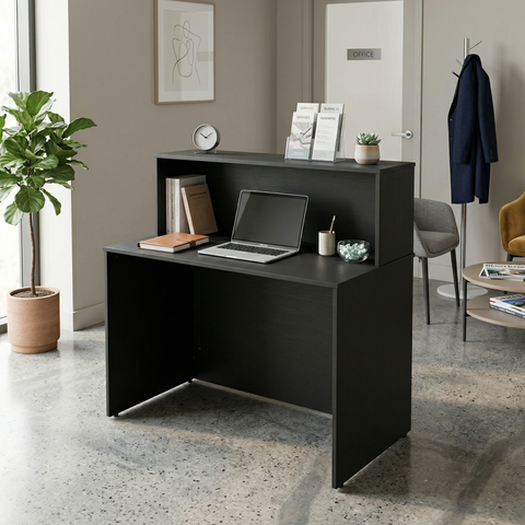 Balcão de Atendimento para Recepção 120cm Bancada Dupla Studio Preto