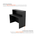 Ver imagem 4 de Balcão de Atendimento para Recepção 120cm Bancada Dupla Studio Preto