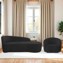 Ver imagem 2 de Kit Divã Recamier Orgânico França 140cm Lado Direito e Poltrona Amore Bouclé