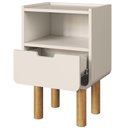 Ver imagem 7 de Mesa de Cabeceira para Quarto 1 Gaveta Orgânica 40cm Nordic A03 Off White Roble - Lyam Decor