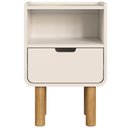 Ver mais imagens de Mesa de Cabeceira para Quarto 1 Gaveta Orgânica 40cm Nordic A03 Off White Roble - Lyam Decor