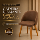 Ver imagem 2 de 2 Cadeiras Diamante Courino Aveludado Madeira Design Moderno