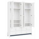 Ver imagem 5 de Armário para Quarto Infantil 4 Portas e 4 Gavetas Luna Branco/Neve/Azul Petroleo