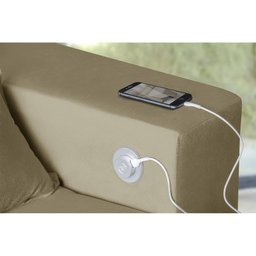 Sofá 5 Lugares Smart 3,02 Metros Castor Retrátil, Reclinável Tecnologia Carregamento 3 portas USB -  - 3