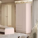 Ver imagem 1 de Guarda Roupa Roupeiro Infantil Doce Sonho 2617 Qmovi Rosa Acetinado