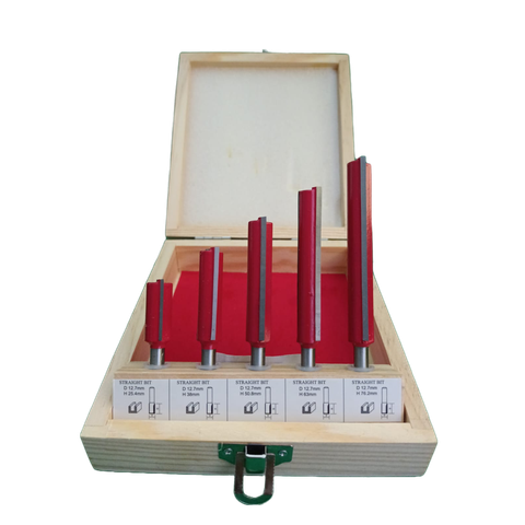 Jogo de Fresa Reta Longa para Tupia Haste 6mm Luthier Copia