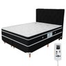Cama Box Colchão Magnético Queen com Massageador 1000 Massagens com Cabeceira - Compact:preto - 1