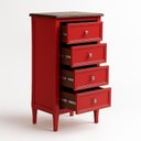 Ver imagem 4 de Comoda 4 Gavetas Estreita Linha Amsterda Vermelho/Amendoa